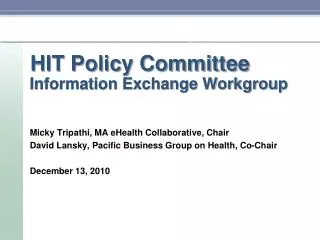 HIT Policy Committee