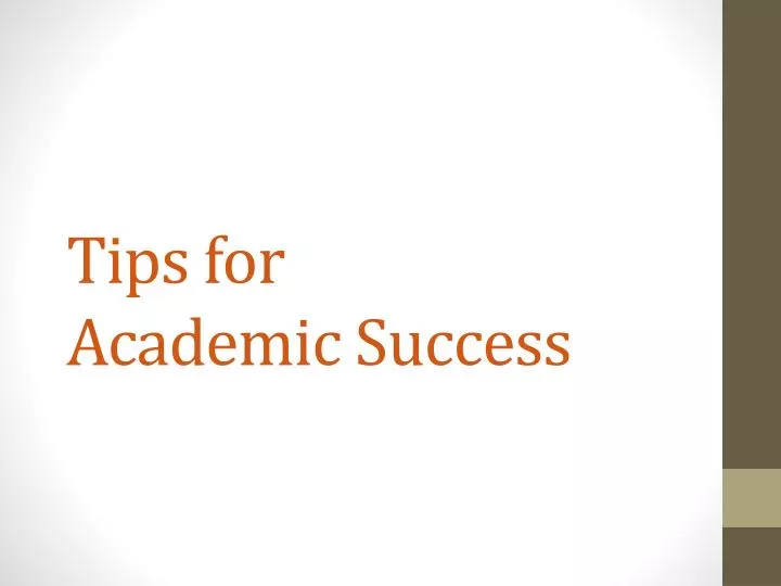 tips for academic success