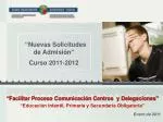 “Nuevas Solicitudes de Admisión” Curso 2011-2012 - slide 1