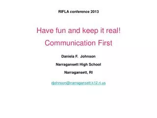 RIFLA conference 2013