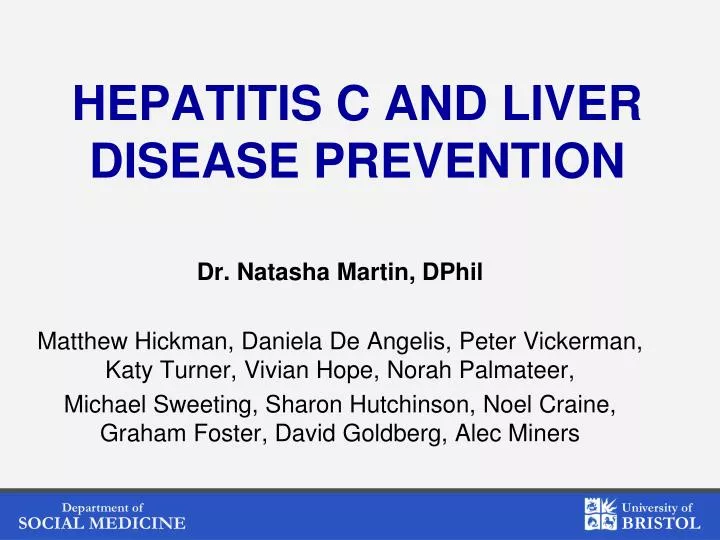 hepatitis c and liver disease prevention