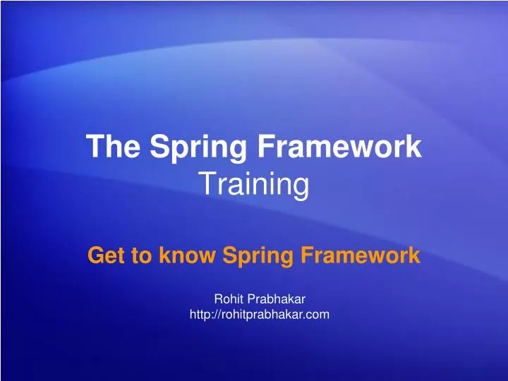 the spring framework training