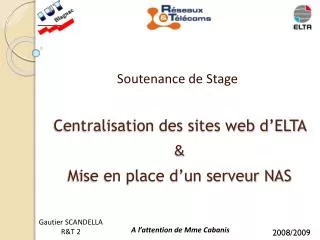 centralisation des sites web d elta mise en place d un serveur nas