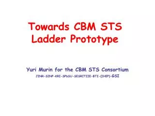 Towards CBM STS Ladder Prototype