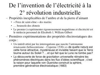 de l invention de l lectricit la 2 r volution industrielle