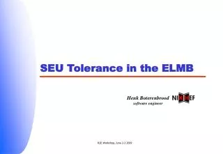 SEU Tolerance in the ELMB