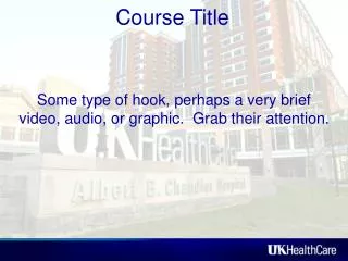 Some type of hook, perhaps a very brief video, audio, or graphic. Grab their attention.