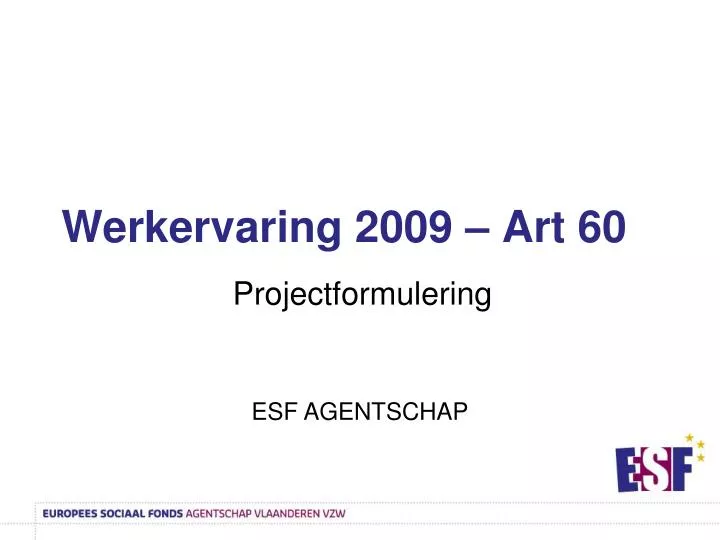 werkervaring 2009 art 60