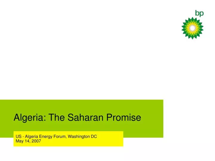 algeria the saharan promise
