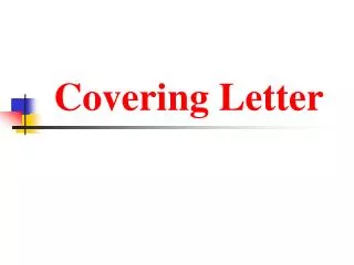 Covering Letter