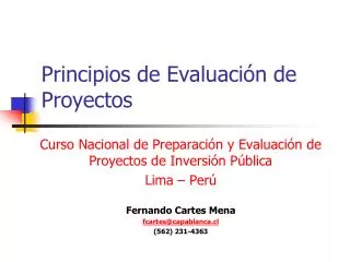 principios de evaluaci n de proyectos