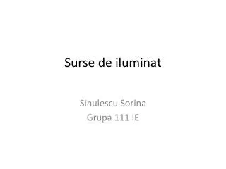 surse de iluminat