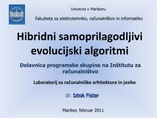 hibridni samoprilagodljivi evolucijski algoritmi