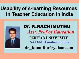Usability of e-learning Resources in Teacher Education in India