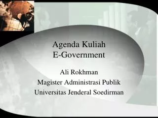 Agenda Kuliah E-Government