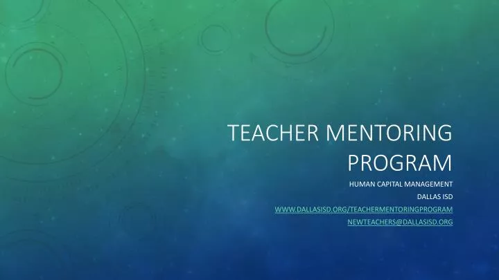 teacher mentoring program