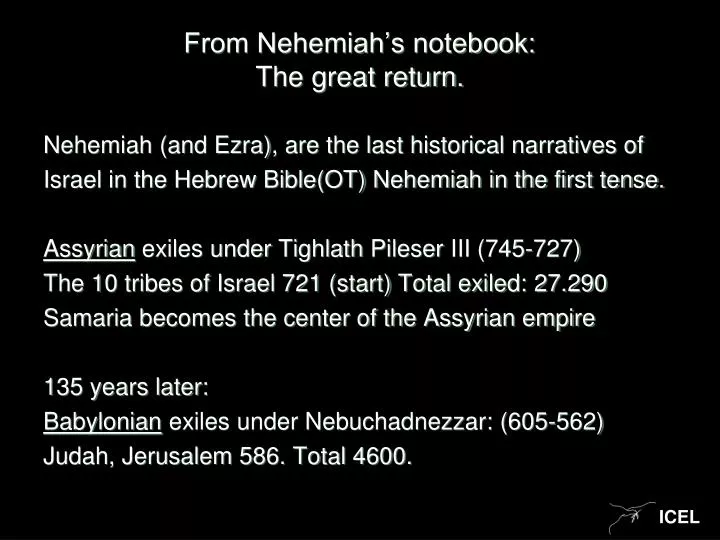 from nehemiah s notebook the great return