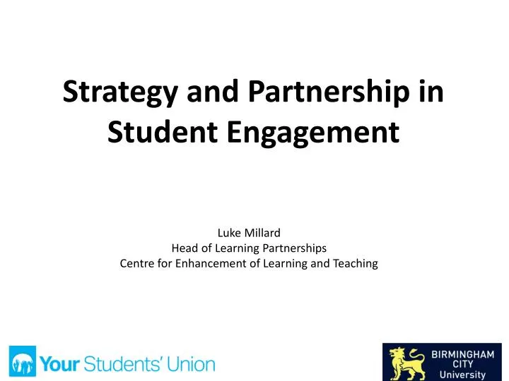 strategy and partnership in student engagement