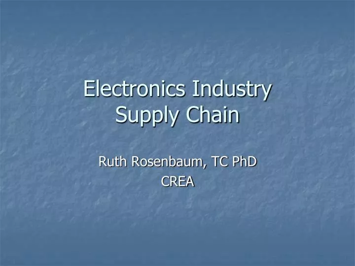 electronics industry supply chain