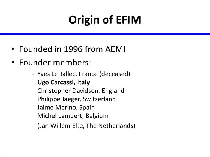 origin of efim