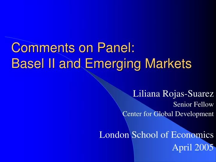 comments on panel basel ii and emerging markets