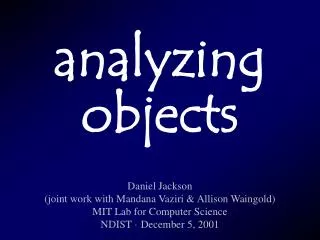 analyzing objects