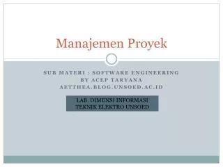manajemen proyek