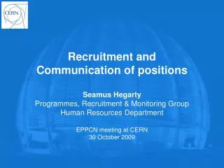 CERN recruitment possibilities