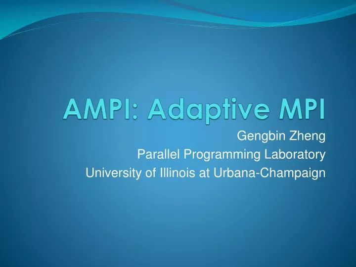 ampi adaptive mpi