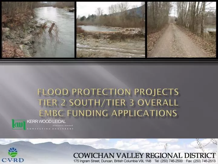 flood protection projects tier 2 south tier 3 overall embc funding applications