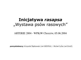 Inicjatywa rasapsa „Wystawa psów rasowych”