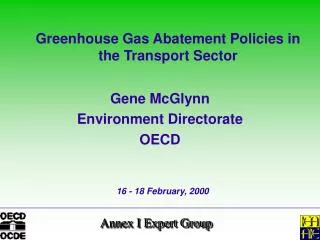 Greenhouse Gas Abatement Policies in the Transport Sector