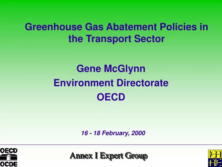 greenhouse gas abatement policies in the transport sector