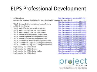 ELPS Professional Development