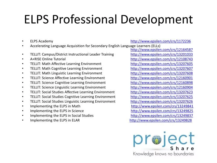elps professional development
