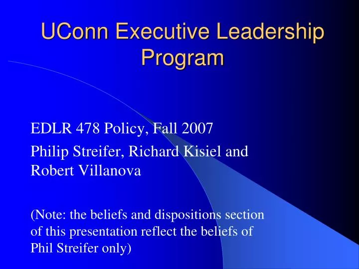 uconn executive leadership program
