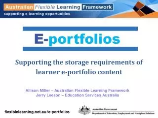 Supporting the storage requirements of learner e-portfolio content