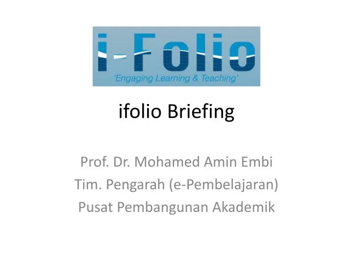 ifolio briefing