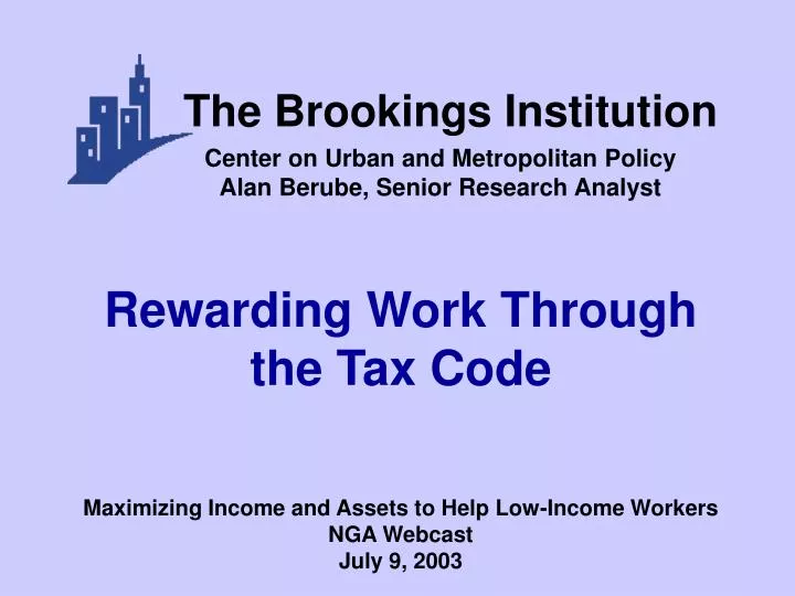rewarding work through the tax code
