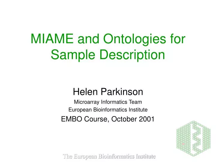 miame and ontologies for sample description