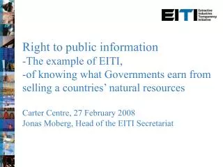 Right to public information The example of EITI,