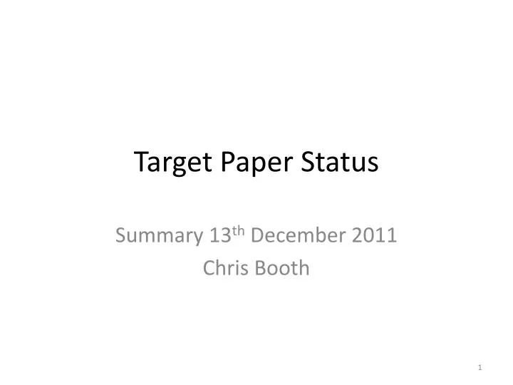 target paper status