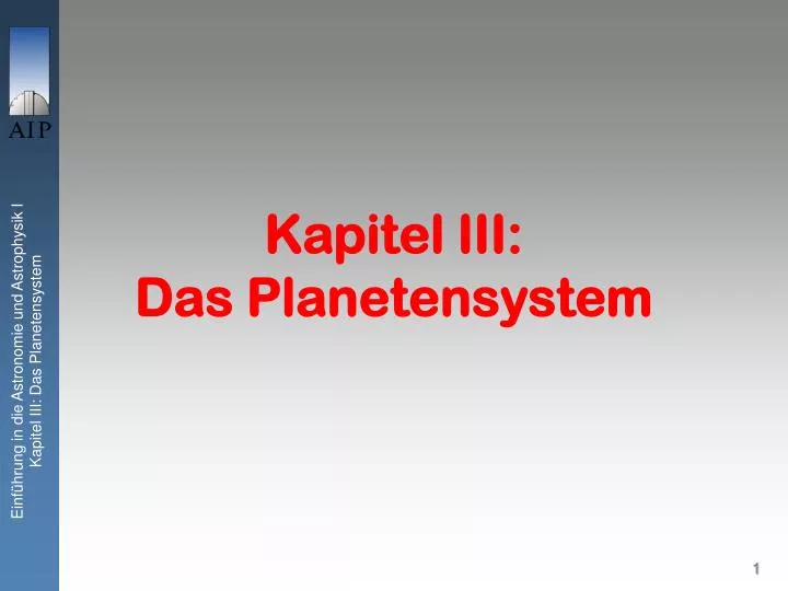 kapitel iii das planetensystem