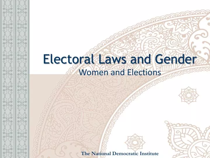 electoral laws and gender women and elections