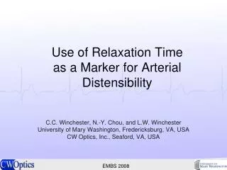 Use of Relaxation Time as a Marker for Arterial Distensibility