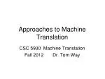 Approaches to Machine Translation