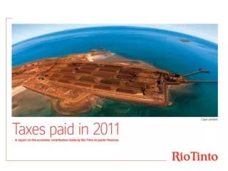 Extract from the Rio Tinto Taxes Paid in 2011 Report