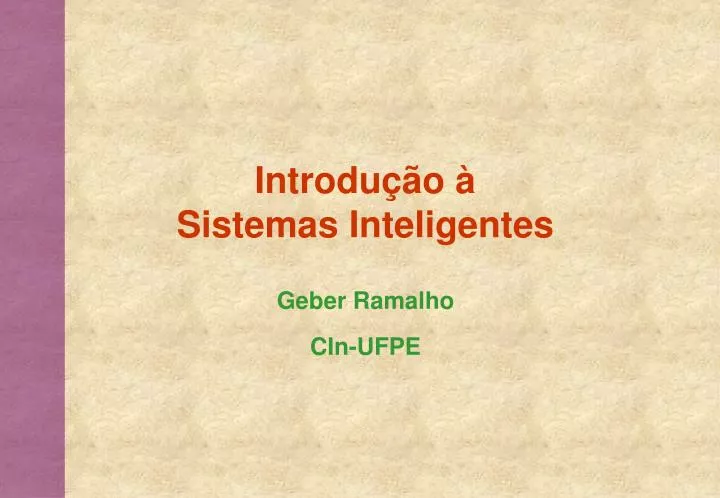 introdu o sistemas inteligentes