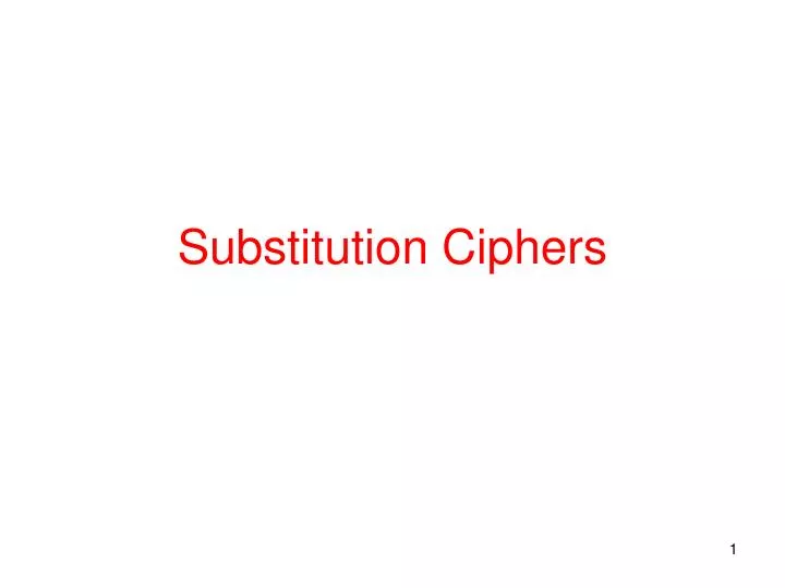 substitution ciphers