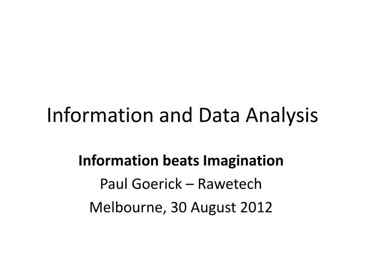 information and data analysis
